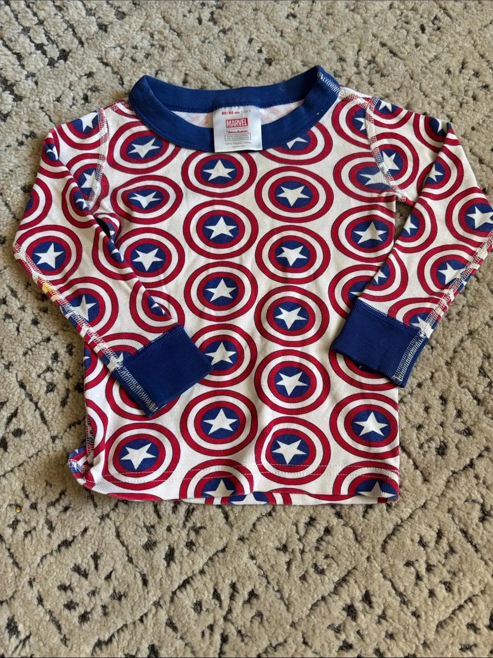 Hanna Andersson xMarvel Captain America Pajama Set sz 2T